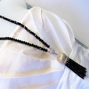 Beaded Tassel Necklace Earrings set